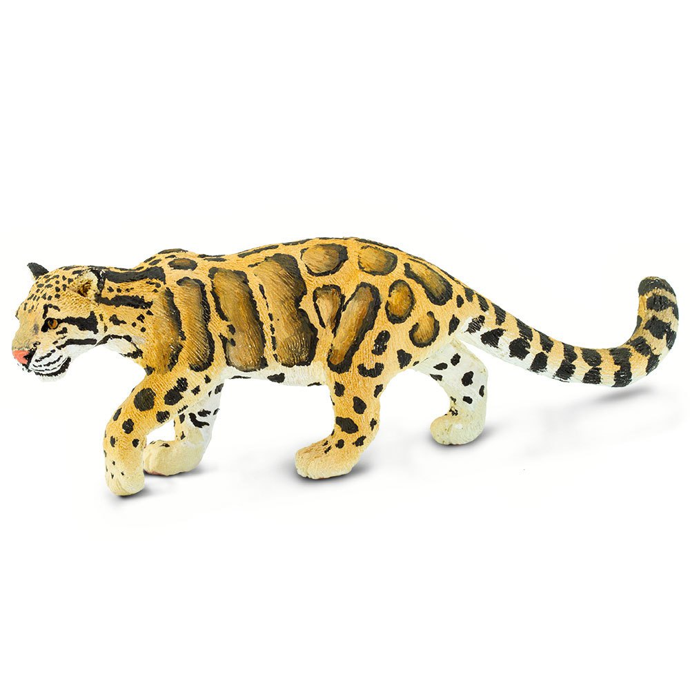 Leopardo Nebuloso REPLICA Fauna selvatica in pericolo di plastica modello MAMMIFERO giocattolo 12cm. 