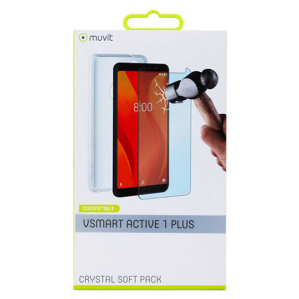 Muvit Cristal Soft Case Vsmart Active 1+ And Tempered Glass Screen Protector Pack