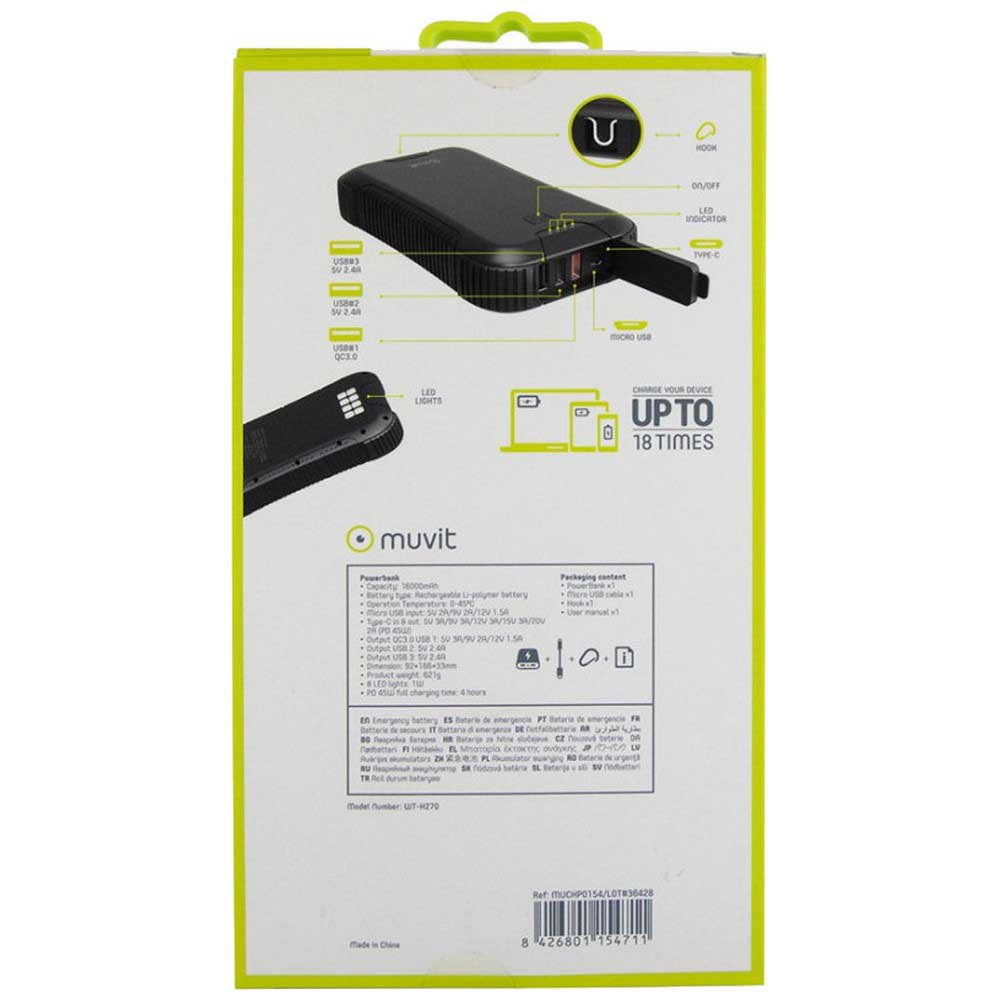 Muvit USB IP67 Solar Power Bank 2 2.4 1A Havne Nødsituation Batteri