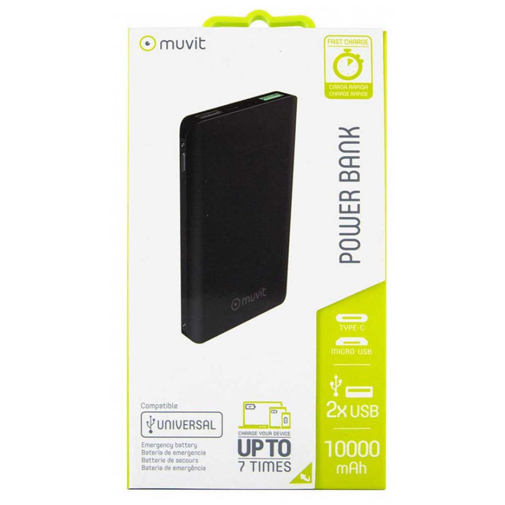 Muvit Batteri 2 USB 3A 2.1A QC3.0 USB 3A 2.1A QC3.0 Porte + 2 Mikro USB/type C Input Havne