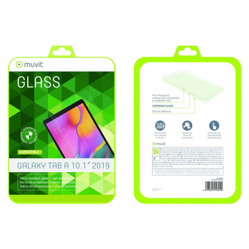 Muvit Protector de pantalla de cristal templado Samsung Galaxy Tab 10.1 Inches 2019
