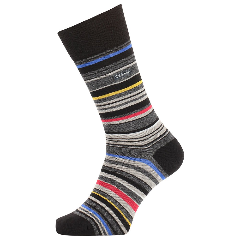 Calvin klein Barcode Multi Stripe Crew Socks Svart | Dressinn