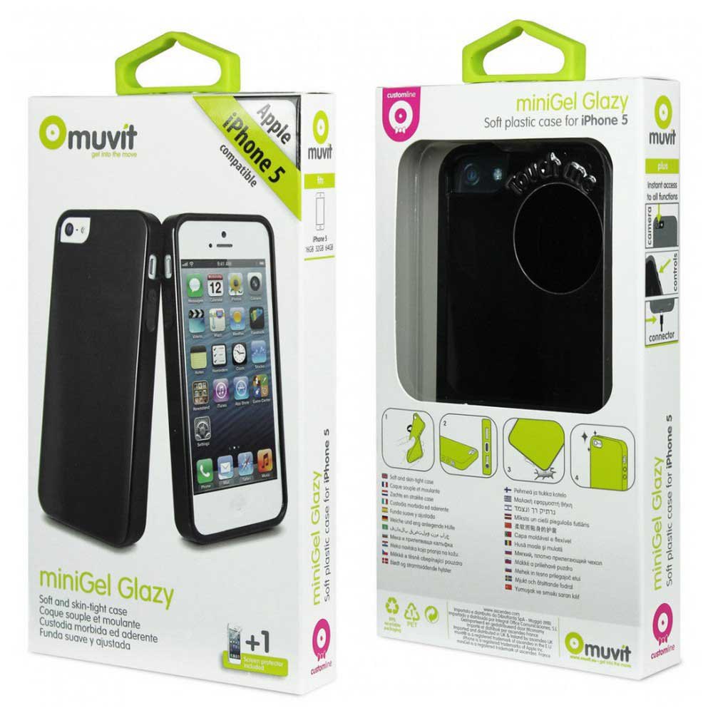 Muvit Film de protection d´écran en verre trempé Cristal Soft Case iPhone SE/5S/5 And