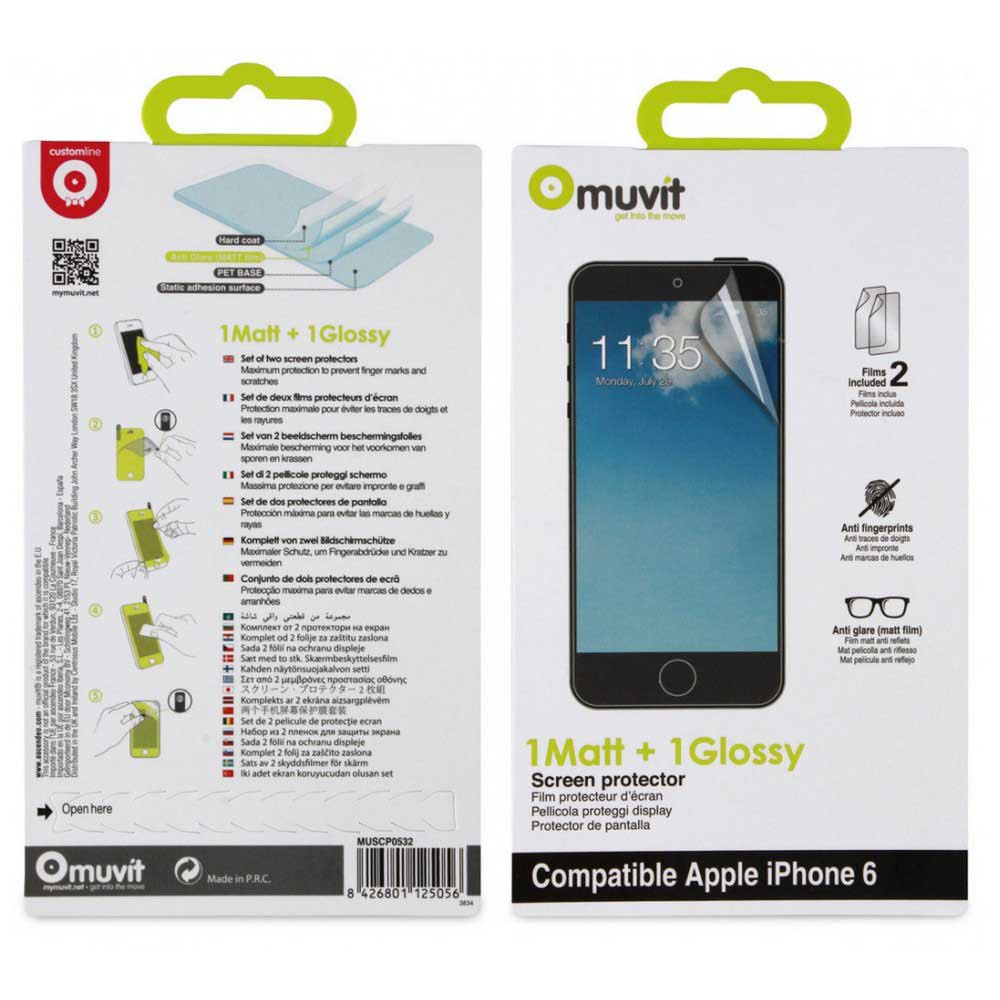 Muvit Protector Pantalla IPhone 6S/6 1 Matt+1 Glossy