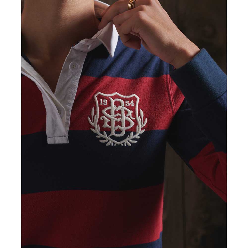 Superdry Boston Striped Rugby Poloshirt Met Lange Mouwen