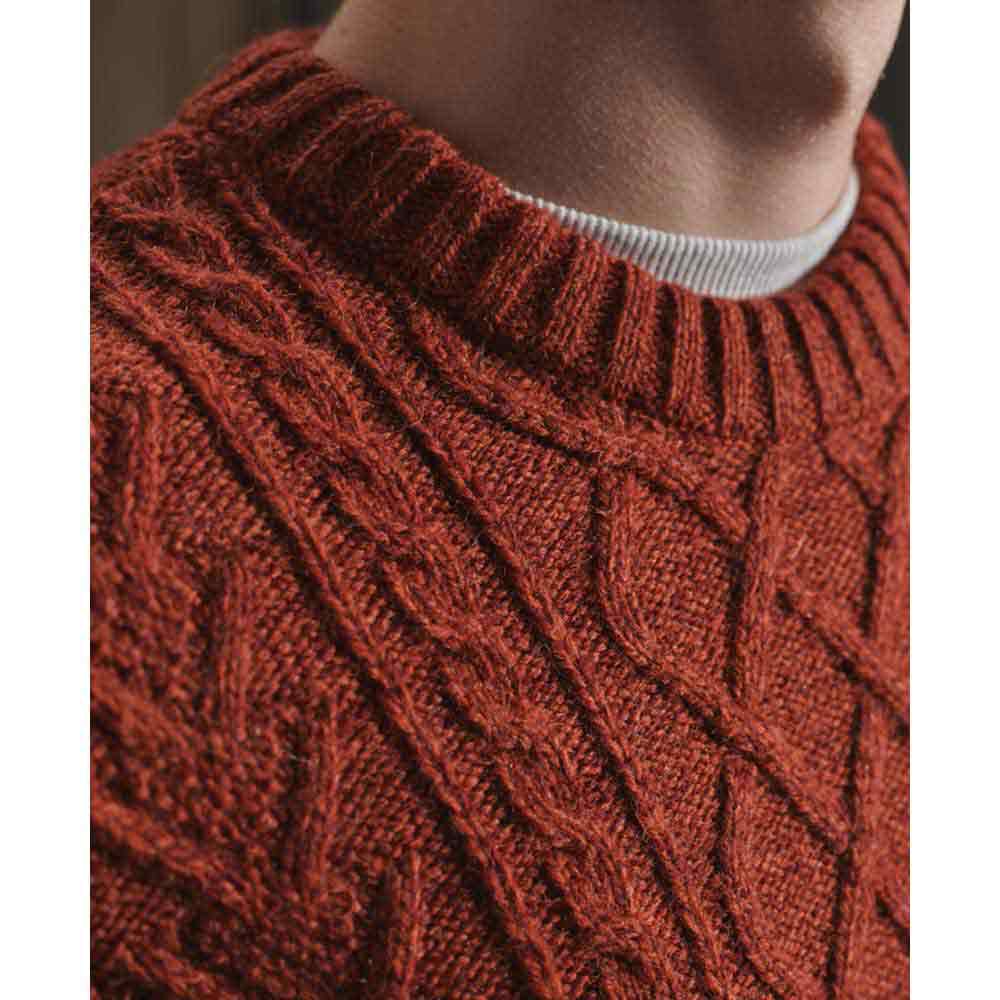 Superdry Jacob Cable Sweater Orange | Dressinn