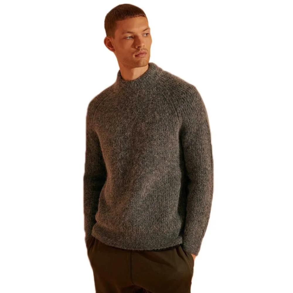 Pull Superdry Taille L En Grosse Maille Bleu - Occasion Très Bon état