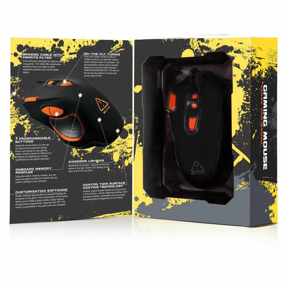 Canyon Corax LED Οπτικό Gaming Mouse
