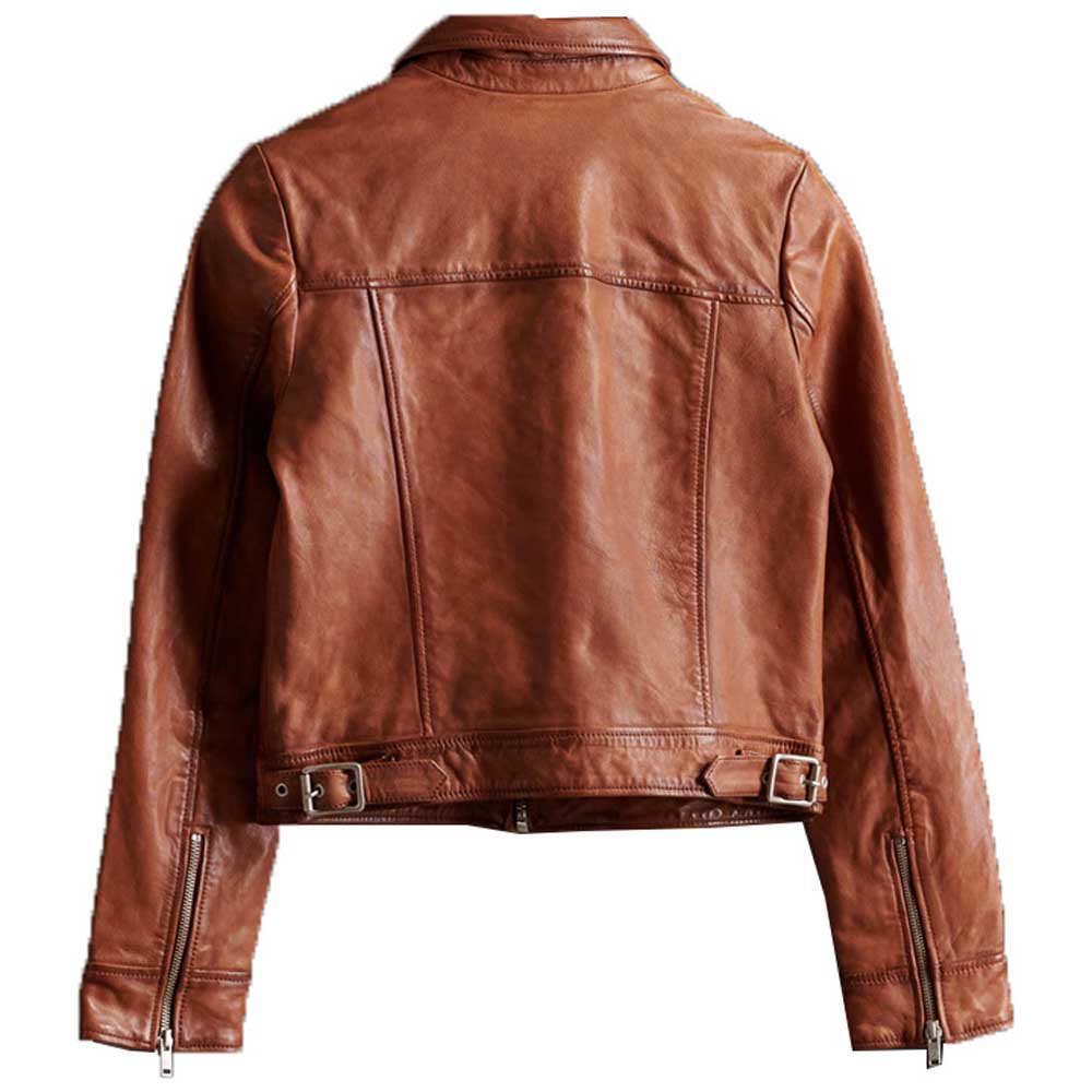Superdry Cropped Leather Harrington jacka