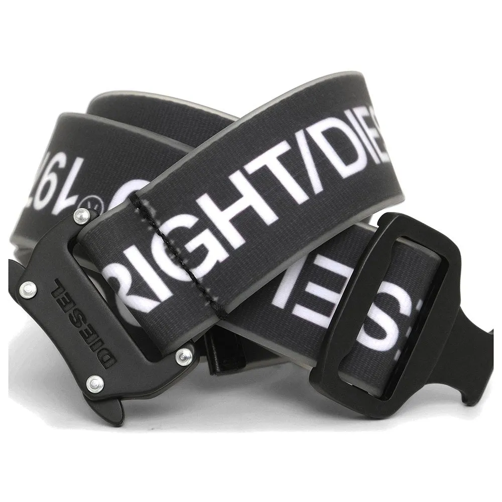 Diesel Tape Belt Belts Diesel Oval D Logo B-1Dr Tape Belt Black (X10022_P6708  main image 3