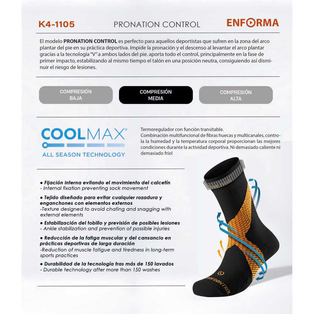 Enforma socks Chaussettes Pronation Control