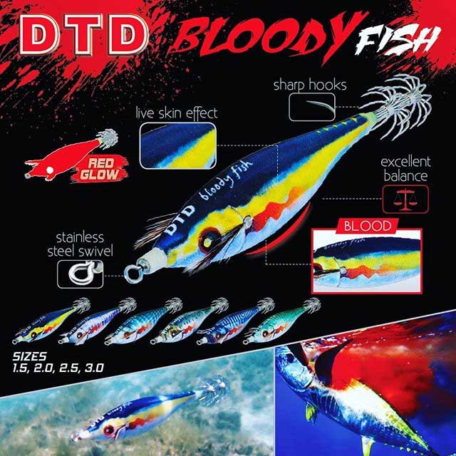 DTD Blæksprutte Bloody Fish 2.5 70 Mm 9.9g