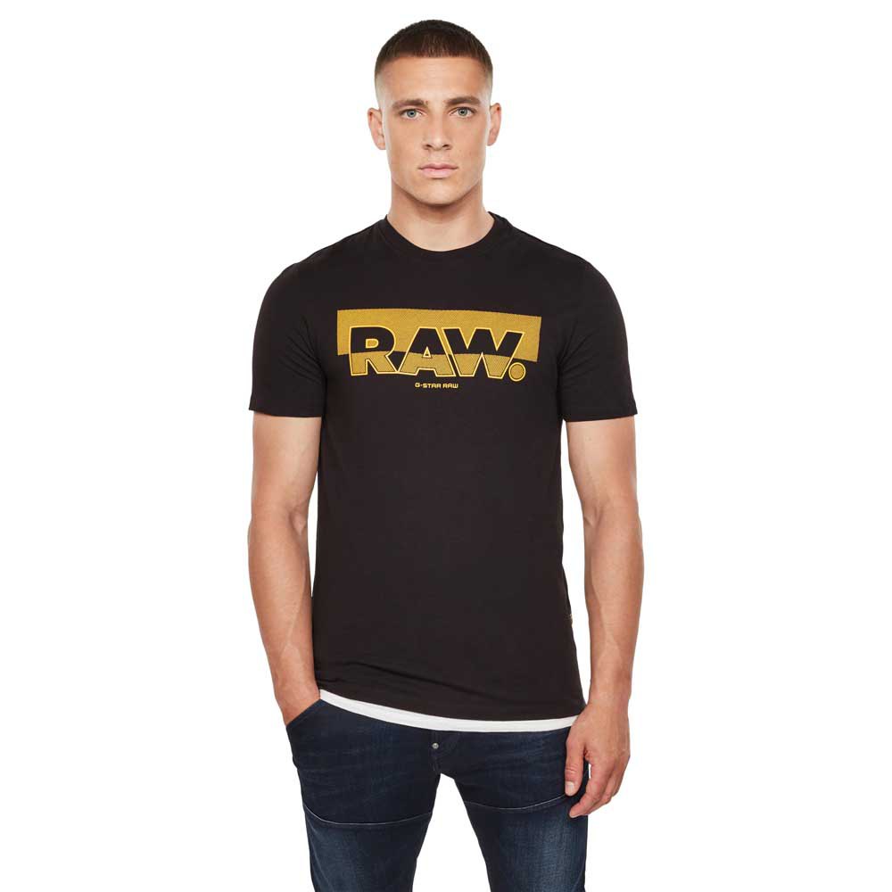 Raw Slim Short Sleeve T-Shirt Black | Dressinn
