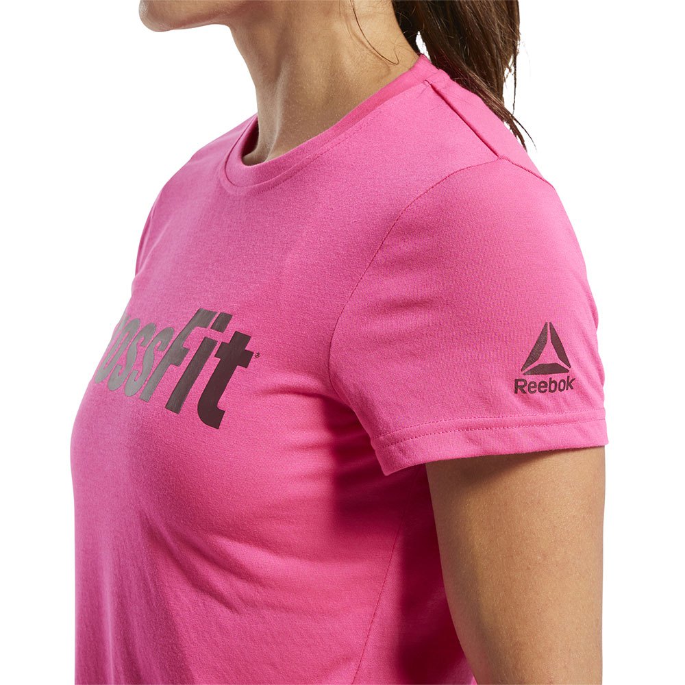 Pink Reebok Crossfit Speedwick F.E.F Womens Short Sleeve Training Top 