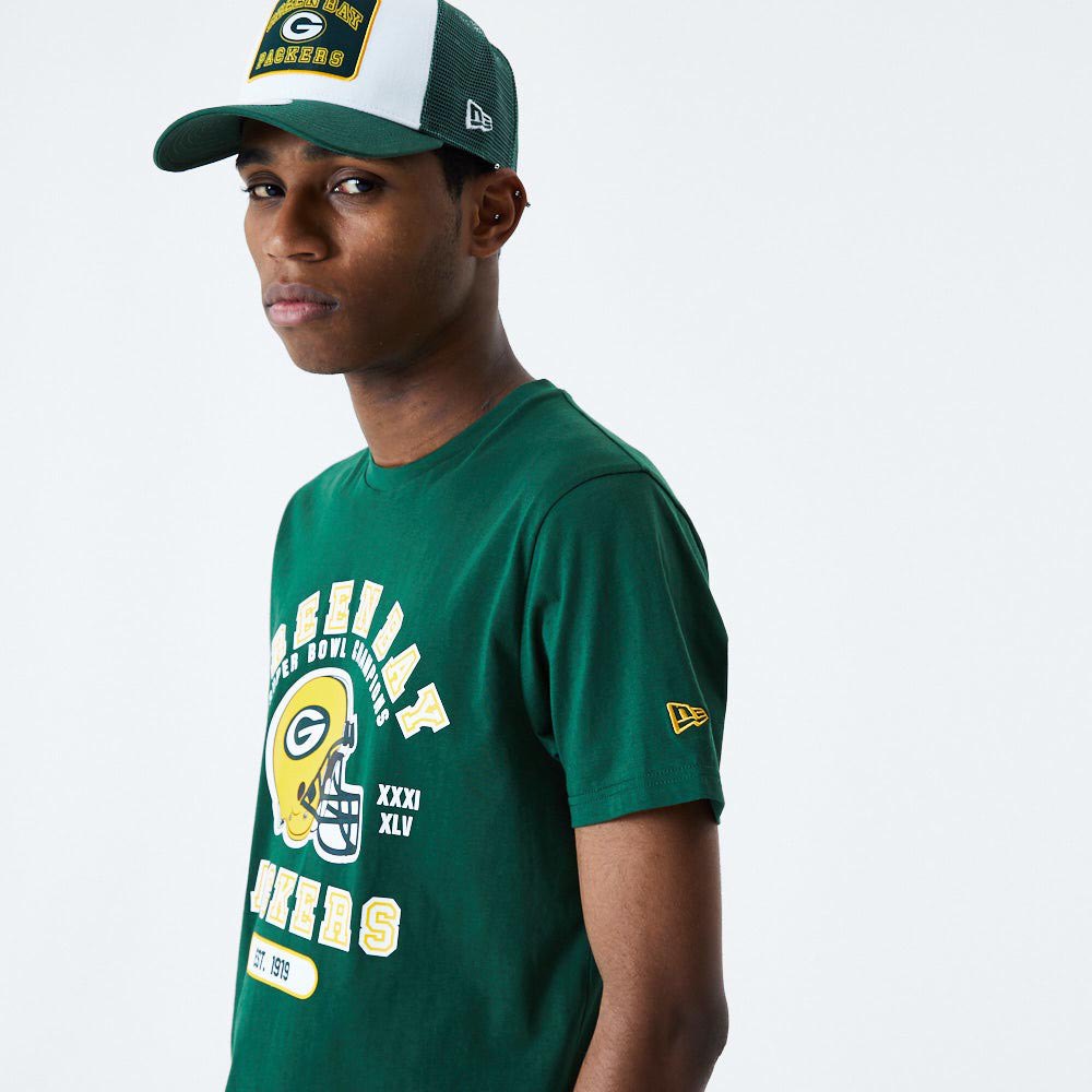 New era T-shirt à Manches Courtes NFL Helmet And Wordmark Green Bay Packers