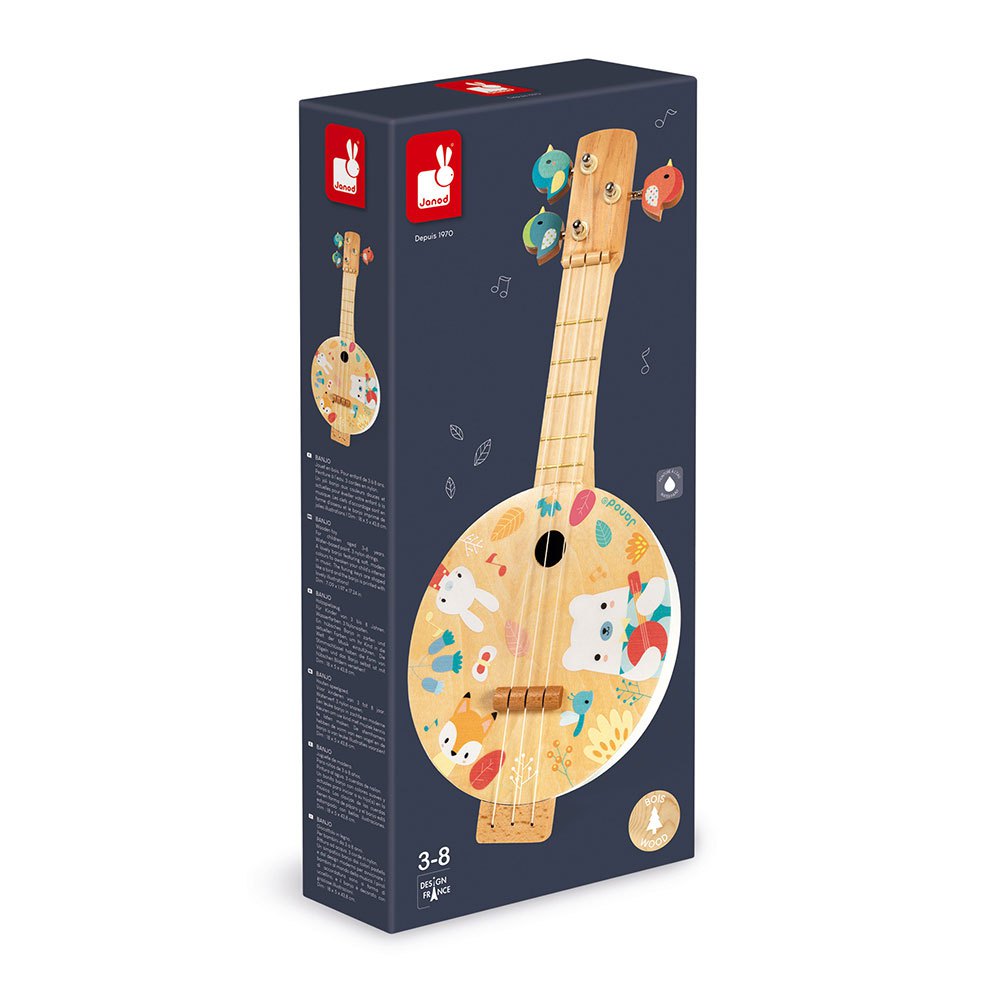 Janod PURE BANJO Wooden Educational Musical Activity Toy BN 