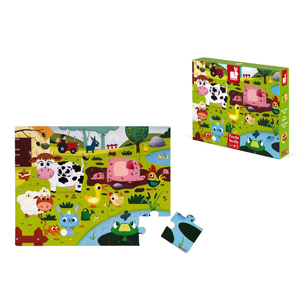 Fourth carry out Lurk Janod Tactile Puzzle Farm Animals 20 Pieces Multicolor | Kidinn