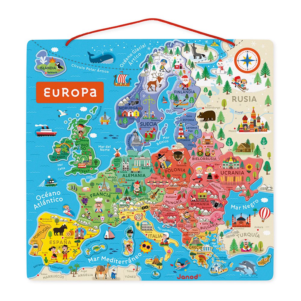 Janod Magnetic European Map Spanish Version