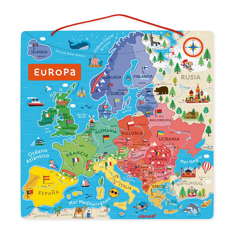 Janod Magnetic European Map Spanish Version