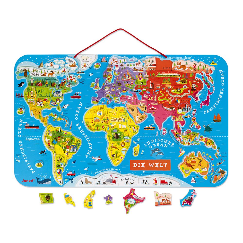 Janod Magnetic World Map Puzzle German Version