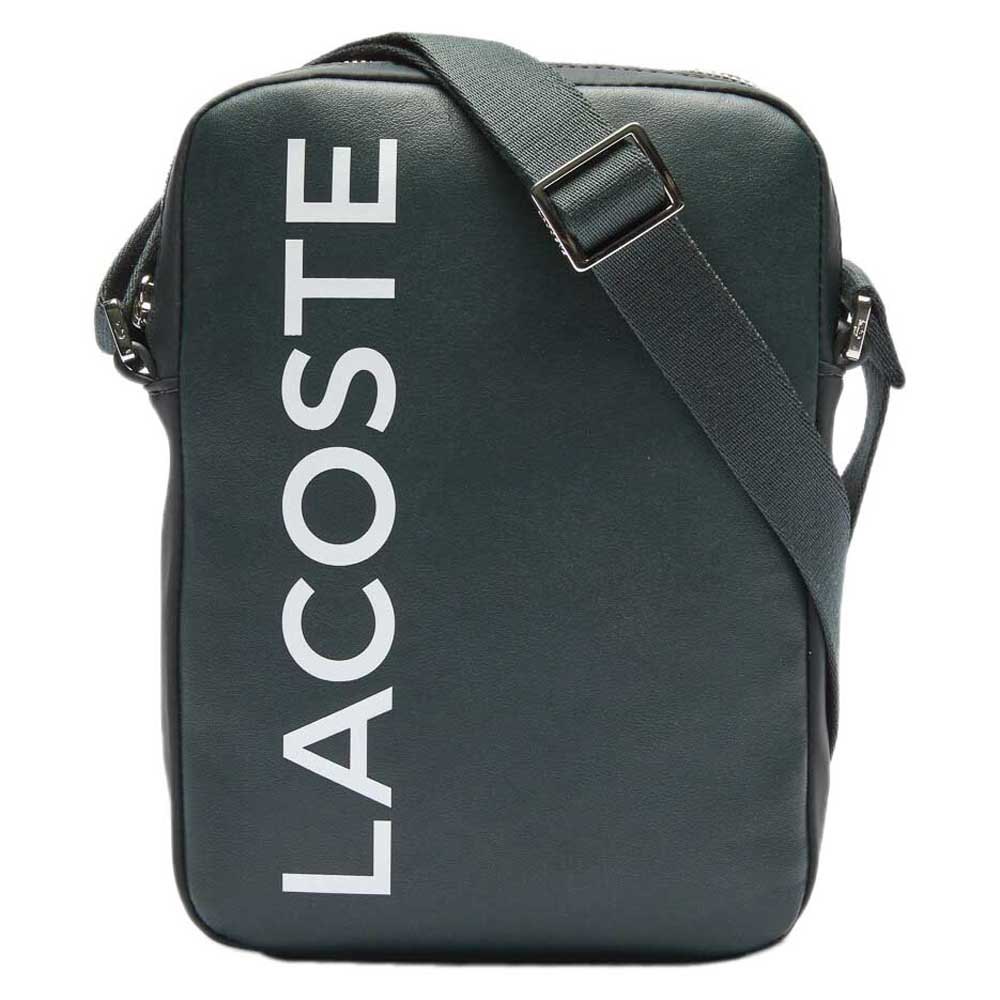 Lacoste L.12.12 Signature Leather Crossbody Grey