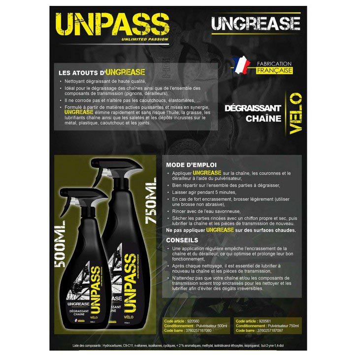 UNPASS Kjedeavfettingsmiddel Spray 750ml