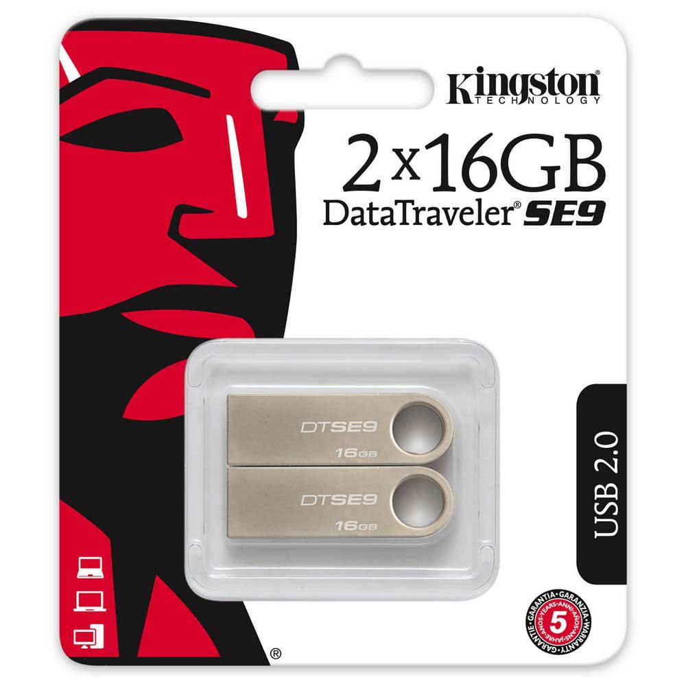 Kingston Pendrive 16GB 2.0 Datatraveler SE9 2 Unidades