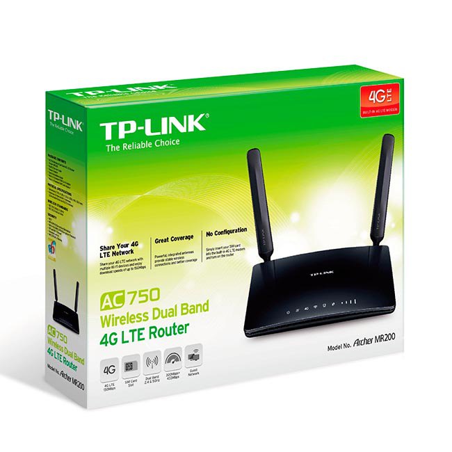 TP-LINK Archer MR200 Router 4G WiFi AC750 