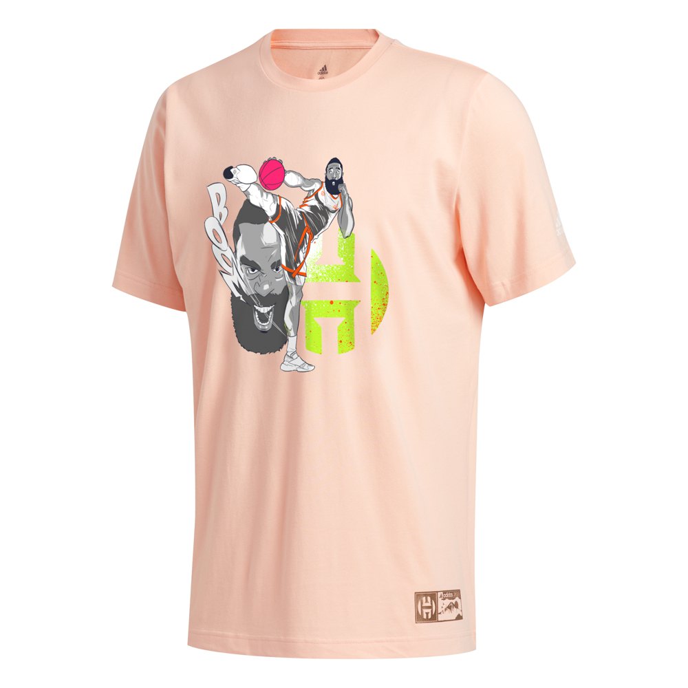 Tropical drunk Intolerable adidas Harden Gu Kick Short Sleeve T-Shirt Pink | Goalinn