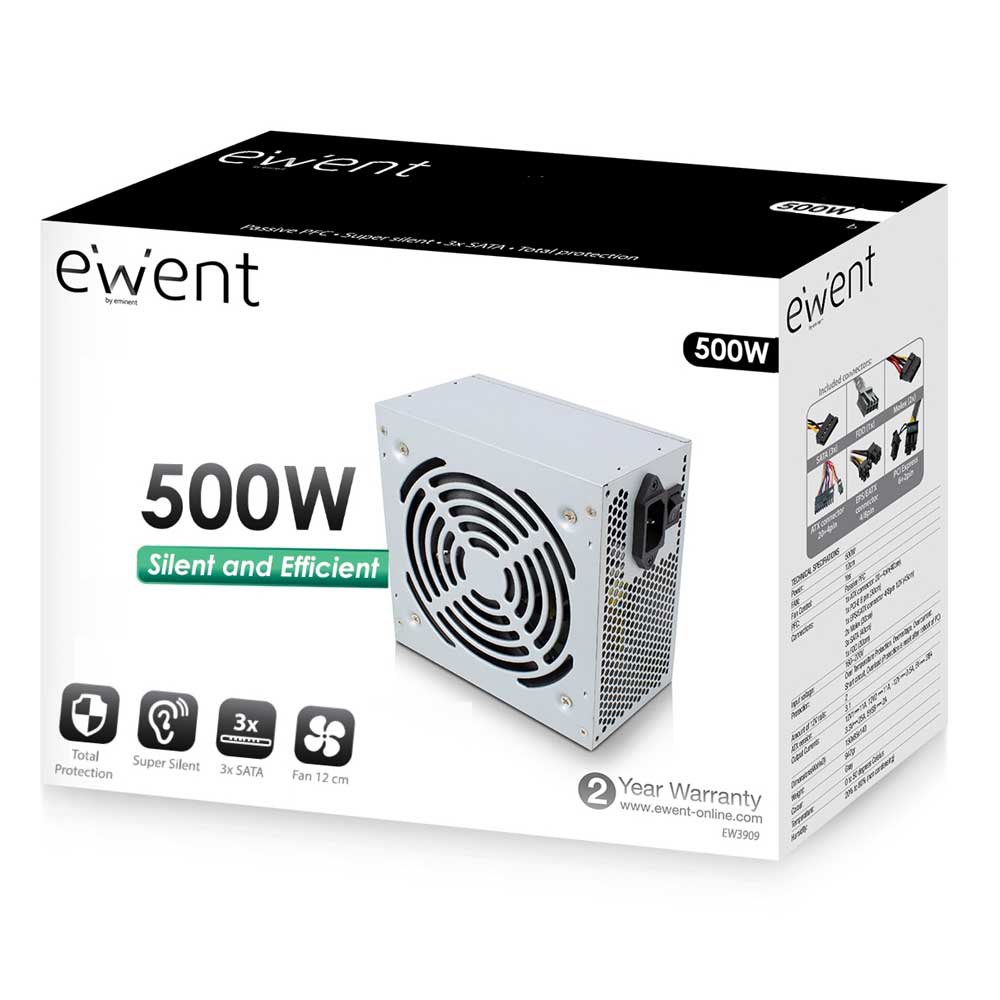 Eminent Virtalähde EW3909 ATX 500W V2.3 Pro Line