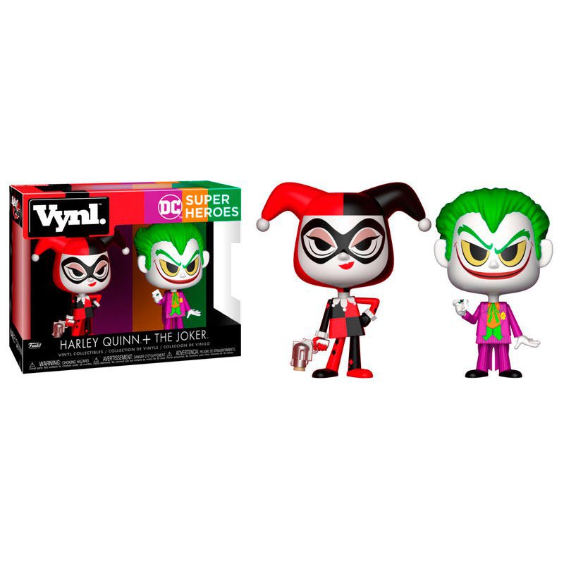 DC Comics Funko Vynl Harley Quinn and Joker Vinyl Figure 2-Pack Bundled with Pop BOX PROTECTOR CASE