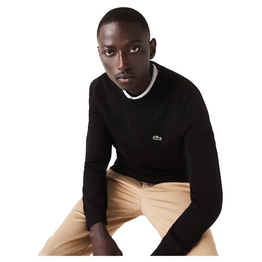 Lacoste Classic Fit Crew Organic Cotton セーター 黒| Dressinn