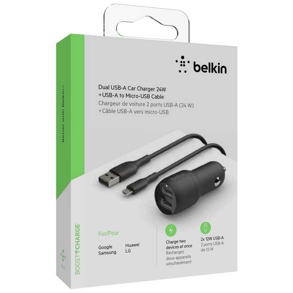 Belkin Dual USB-A 1 M PVC A-mUSB 24W Oplader