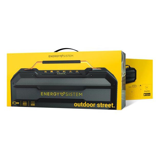 50W, Bluetooth, MP3 USB & microSD, FM Radio, Power Bank, Shockproof Energy Sistem Outdoor Box Street Altavoz Bluetooth UK Version 