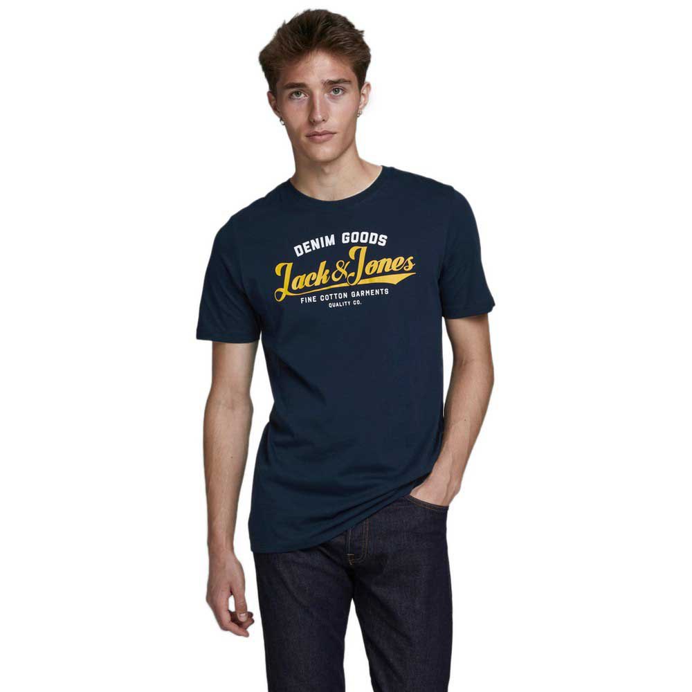 eetlust maat Ga wandelen Jack & jones Logo O-Neck 2 Colors Short Sleeve T-Shirt Blue| Dressinn