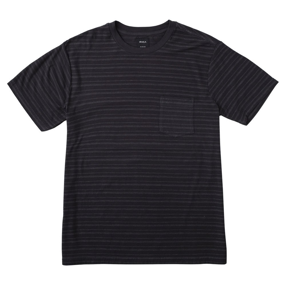 Authorization irony Intention Rvca PTC Texture Stripe Short Sleeve T-Shirt Black | Dressinn