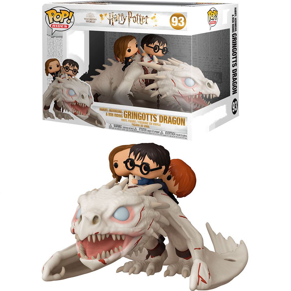 Funko POP Gringotts Dragon With Harry. Ron Hermione Riding Multicolor|