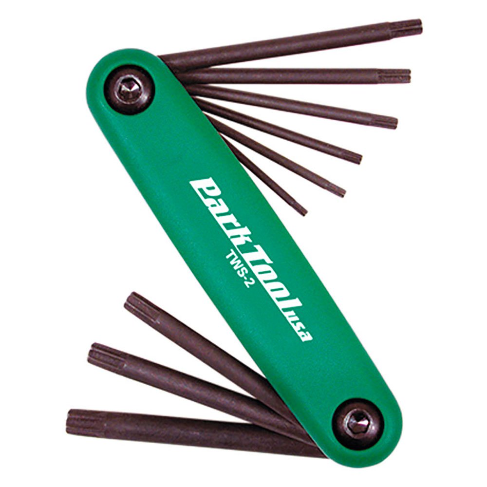 Green Park Tool TWS-2 Bicycle Torx Wrench Set Star Shaped Folding Tool 