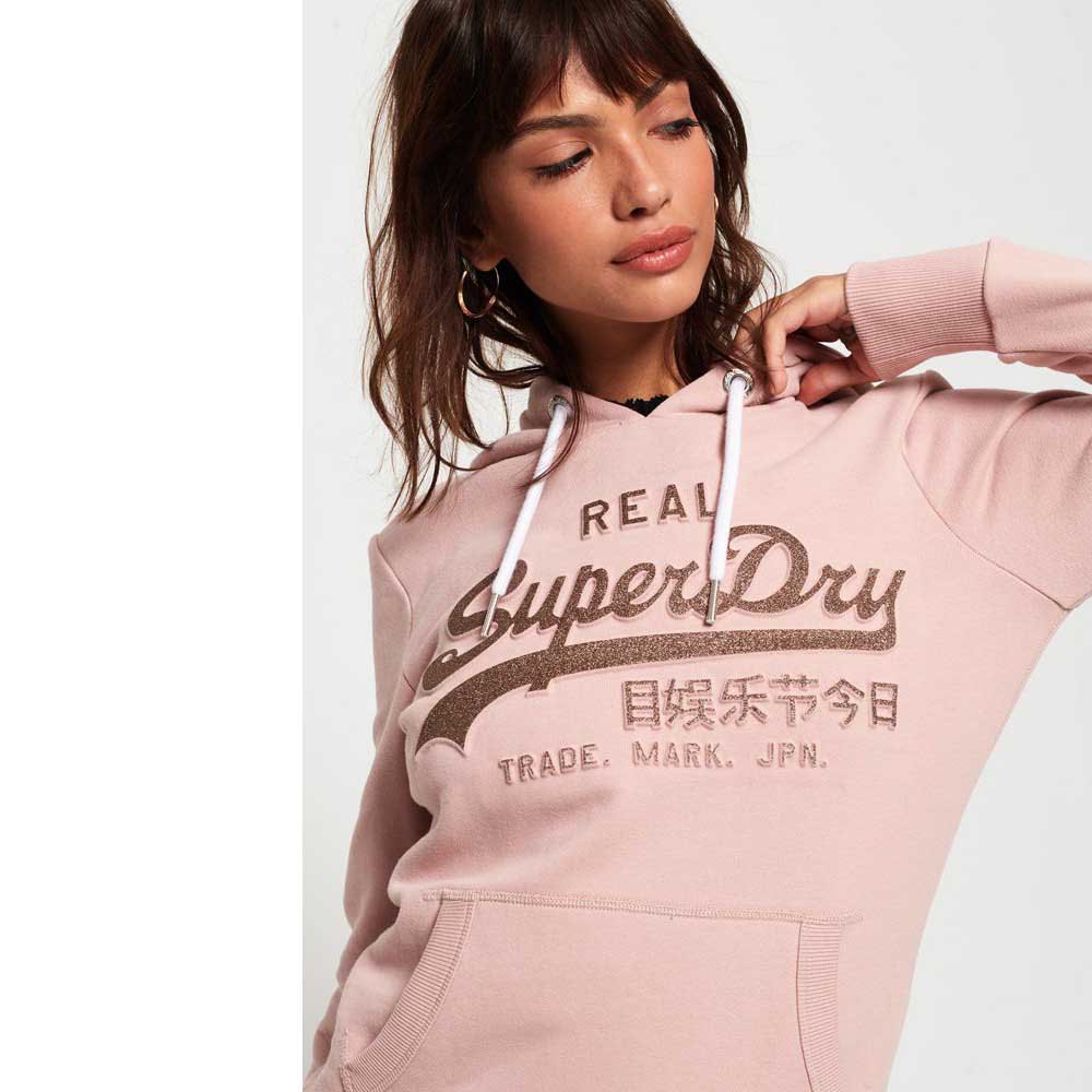 Superdry Vintage Logo Glitter Emboss Sweatshirt Met Capuchon