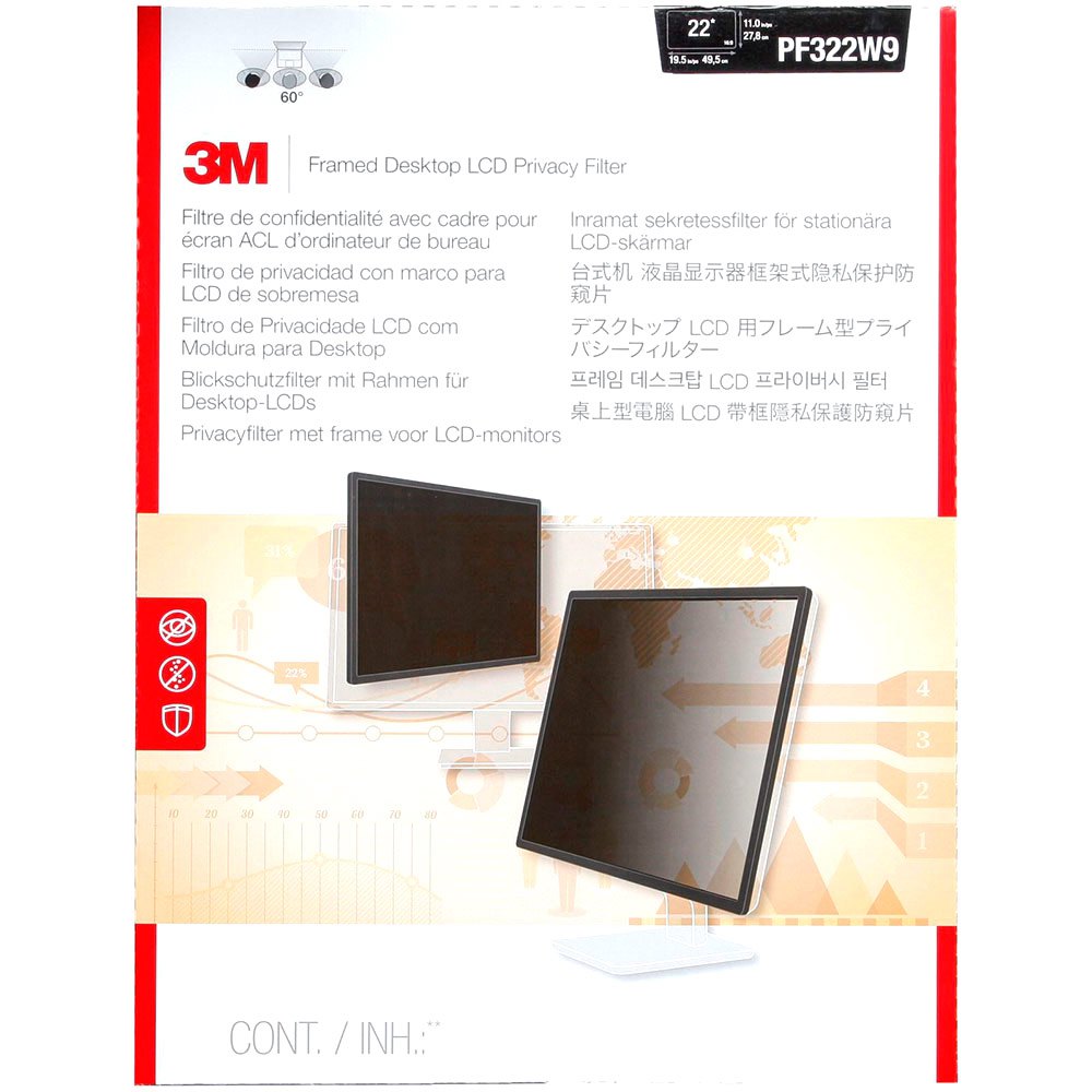 3M Framed Privacy Filter for 22 Widescreen Monitor PF220W9F 