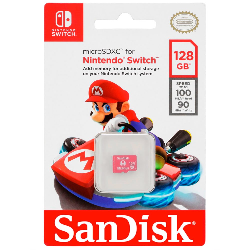 borde Mesa final Untado Sandisk Tarjeta Memoria Micro SDXC 128GB Nintendo Rojo | Techinn