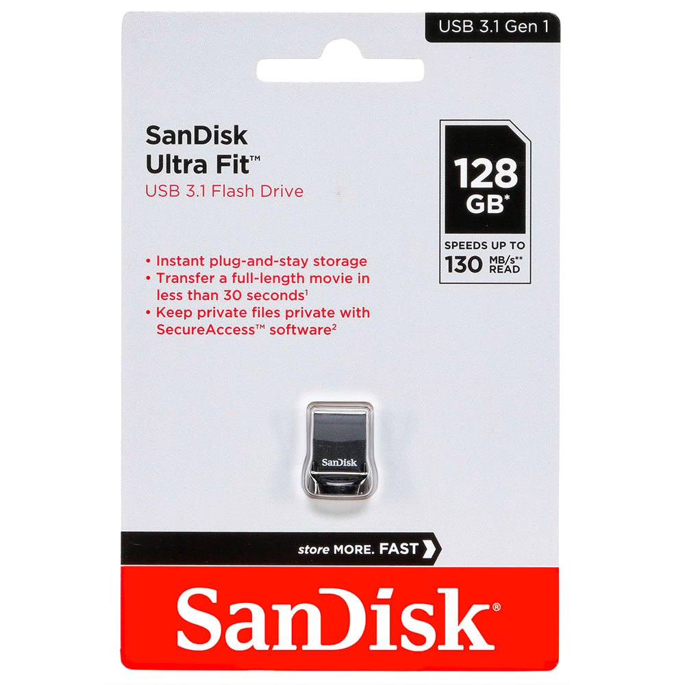 Tutor Anslået søvn Sandisk Cruzer Ultra Fit 128GB USB 3.1 Pendrive Black | Techinn