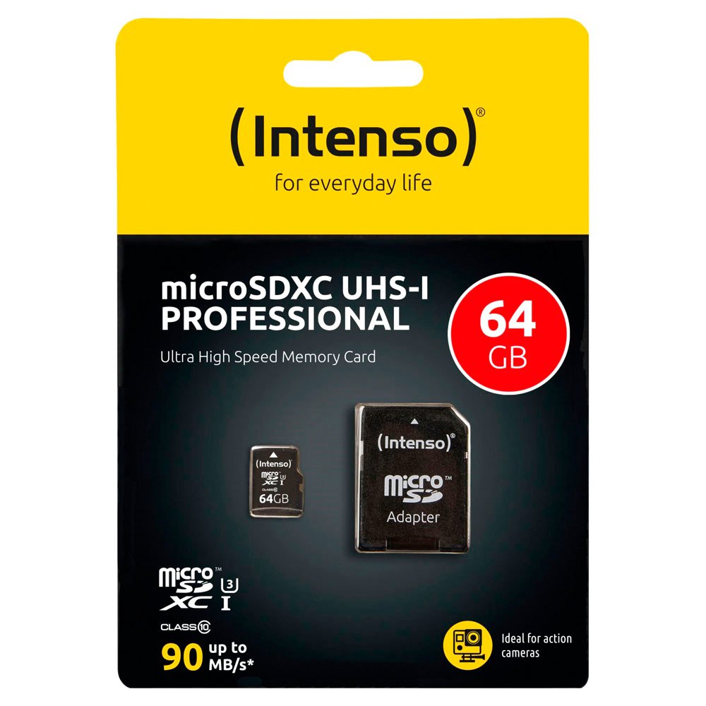 Intenso Carte Mémoire Micro SDXC 64GB Class 10 UHS-I Professional