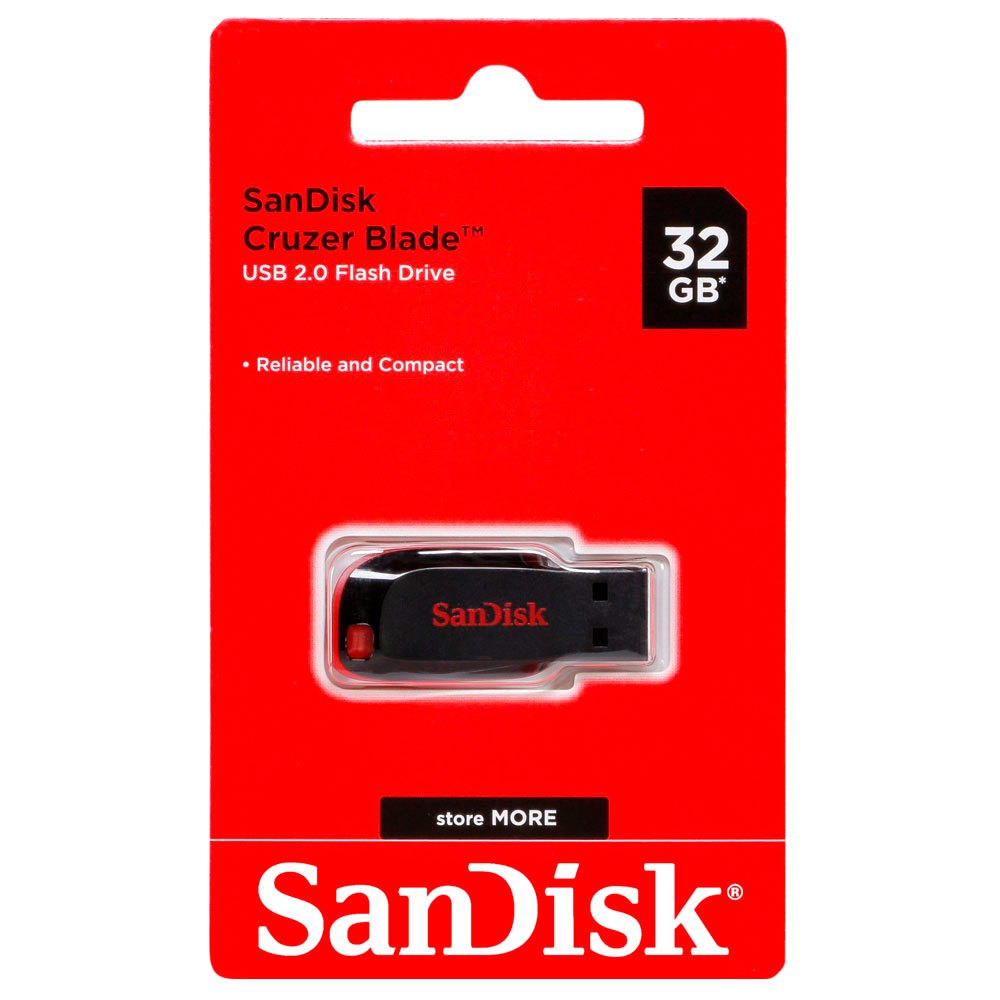 SANDISK 32GB CRUZER BLADE USB FLASH DRIVE BRAND NEW AND SEALED 