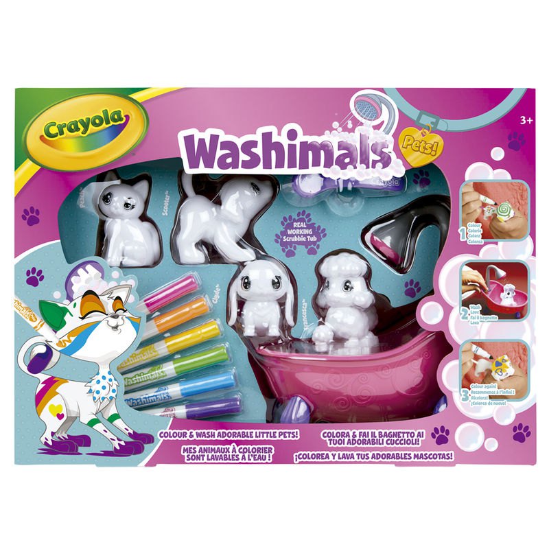 Crayola 74-7321-E-000 Washimals Pets Super Creative Colouring Crafts Kit Gift Set with Washable Marker Pens Multi 