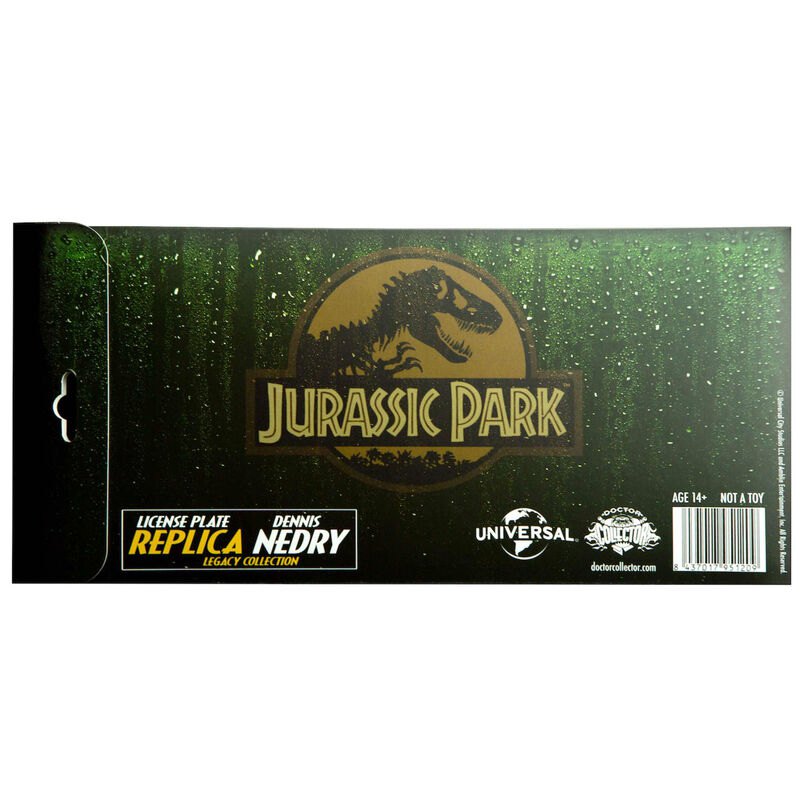 Doctor collector Jurassic Park Dennis Nedry Number Plate Replica