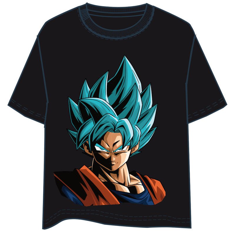 Toei animation Dragon Ball Son Goku Super Saiyan Blue Short Sleeve T-Shirt  Black| Kidinn