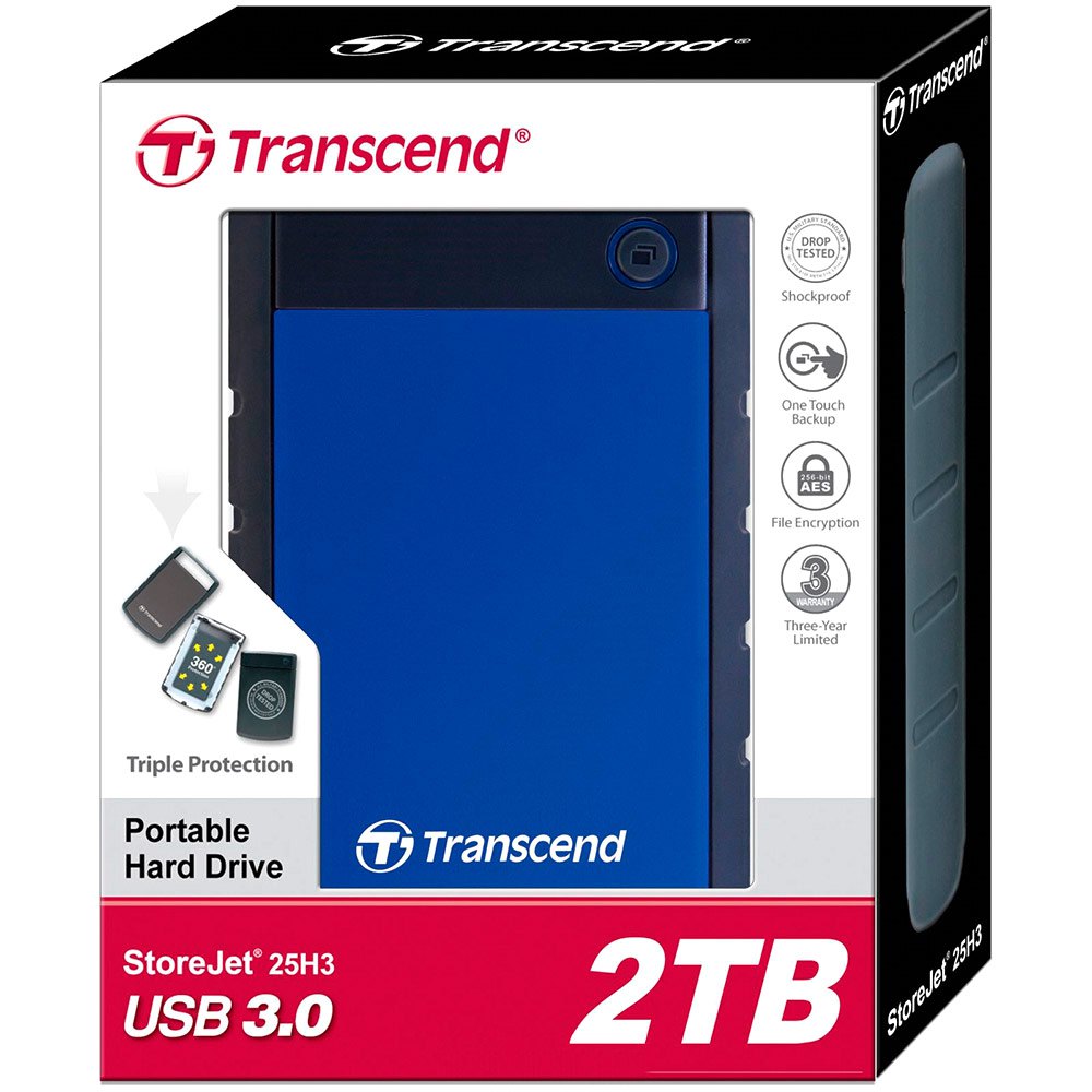 Transcend StoreJet 25H3 2.5 USB 3.1 2TB Externe HDD-Festplatte