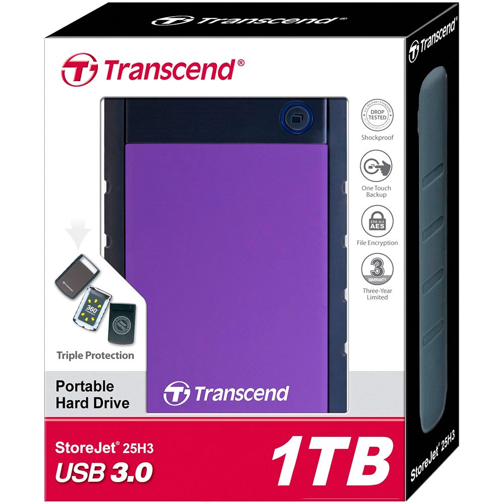 Transcend StoreJet 25H3 2.5 USB 3.1 1TB Zewnętrzny dysk twardy HDD