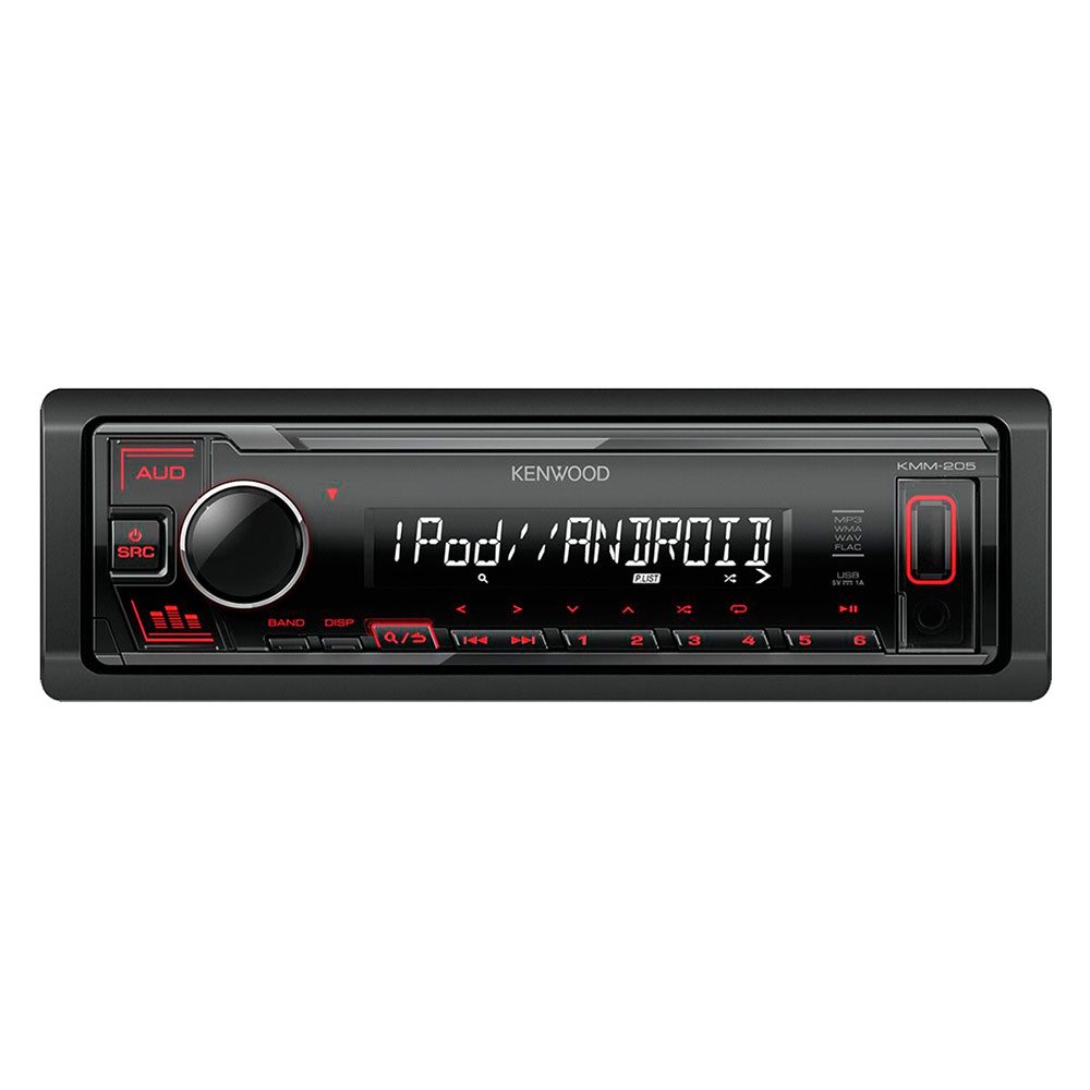 Kenwood KMM-205 Autoradio ohne Laufwerk mit roter Tastenbeleuchtung 